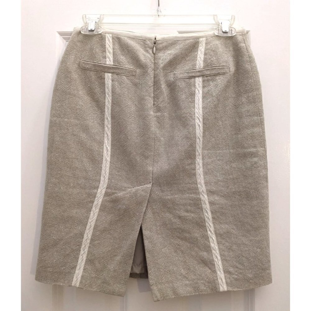 Y2K PROENZA SCHOULER for Target Preppy Tan Linen Blend Pencil Skirt Size 1 - Picture 6 of 6